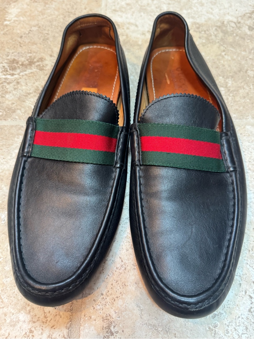 Men's Black Leather Gucci Loafers